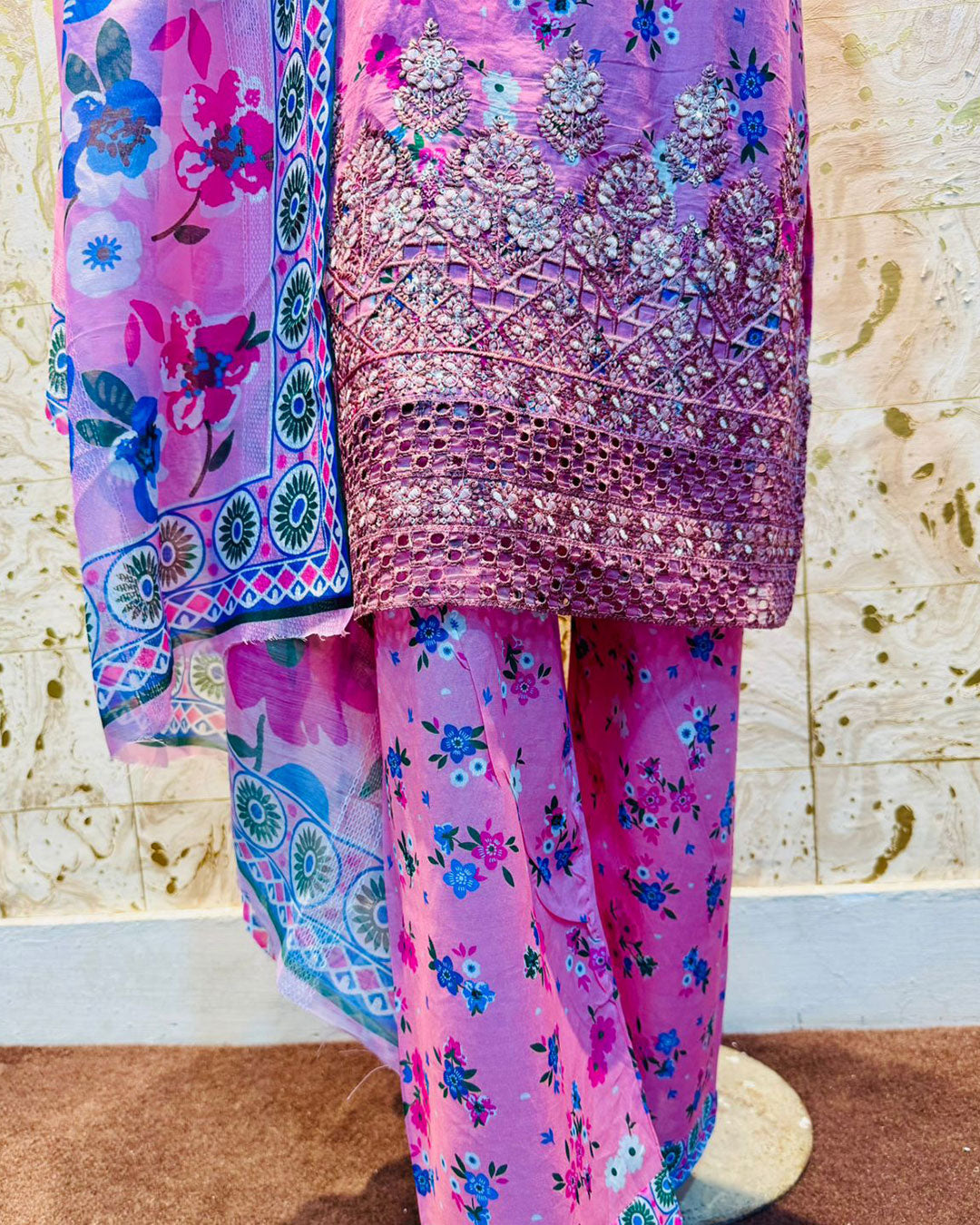 Pink Bloom Lawn 3 Pcs Suit