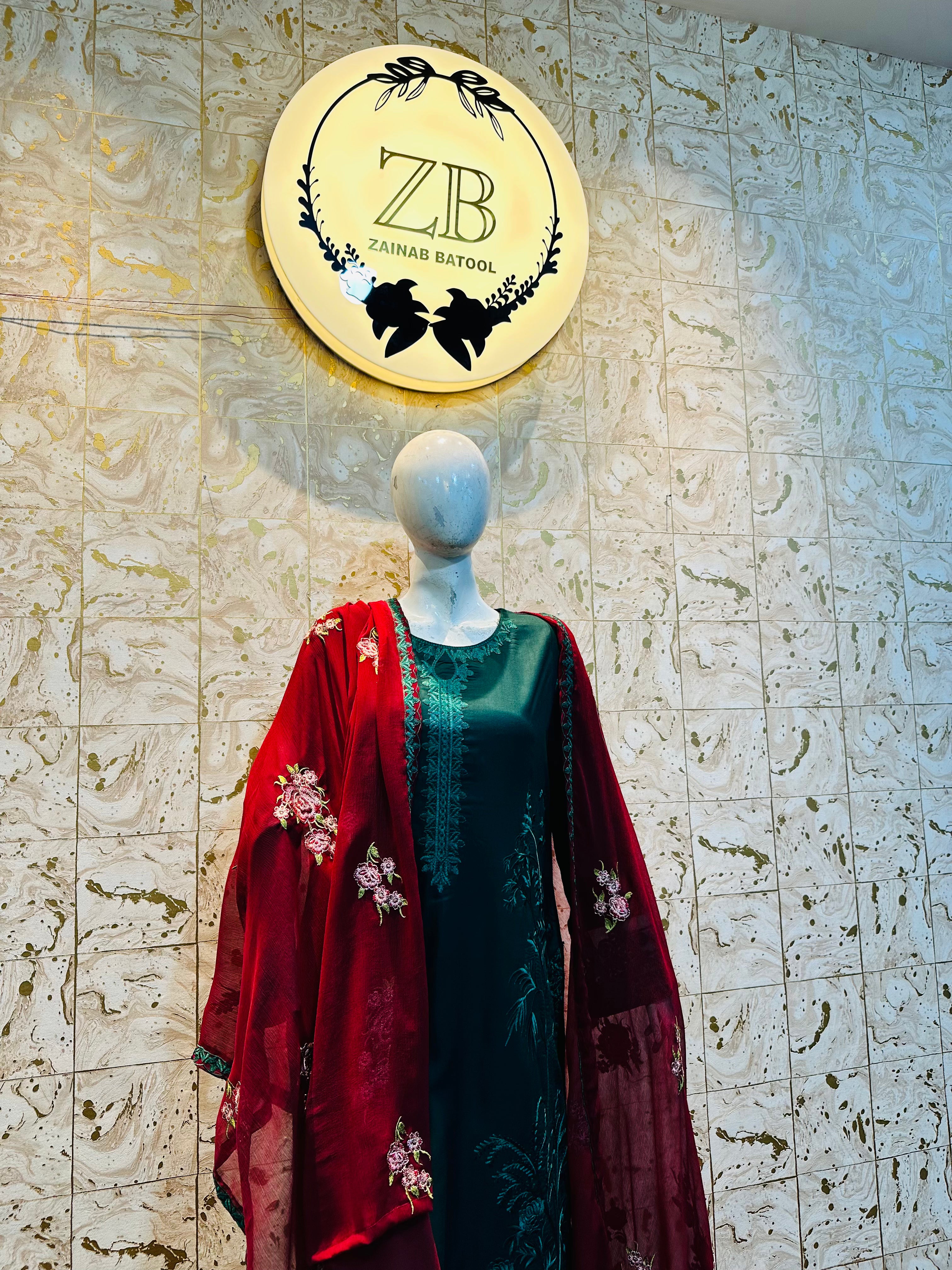 Ruby Dust by Zainab Batool 3Pcs Dress