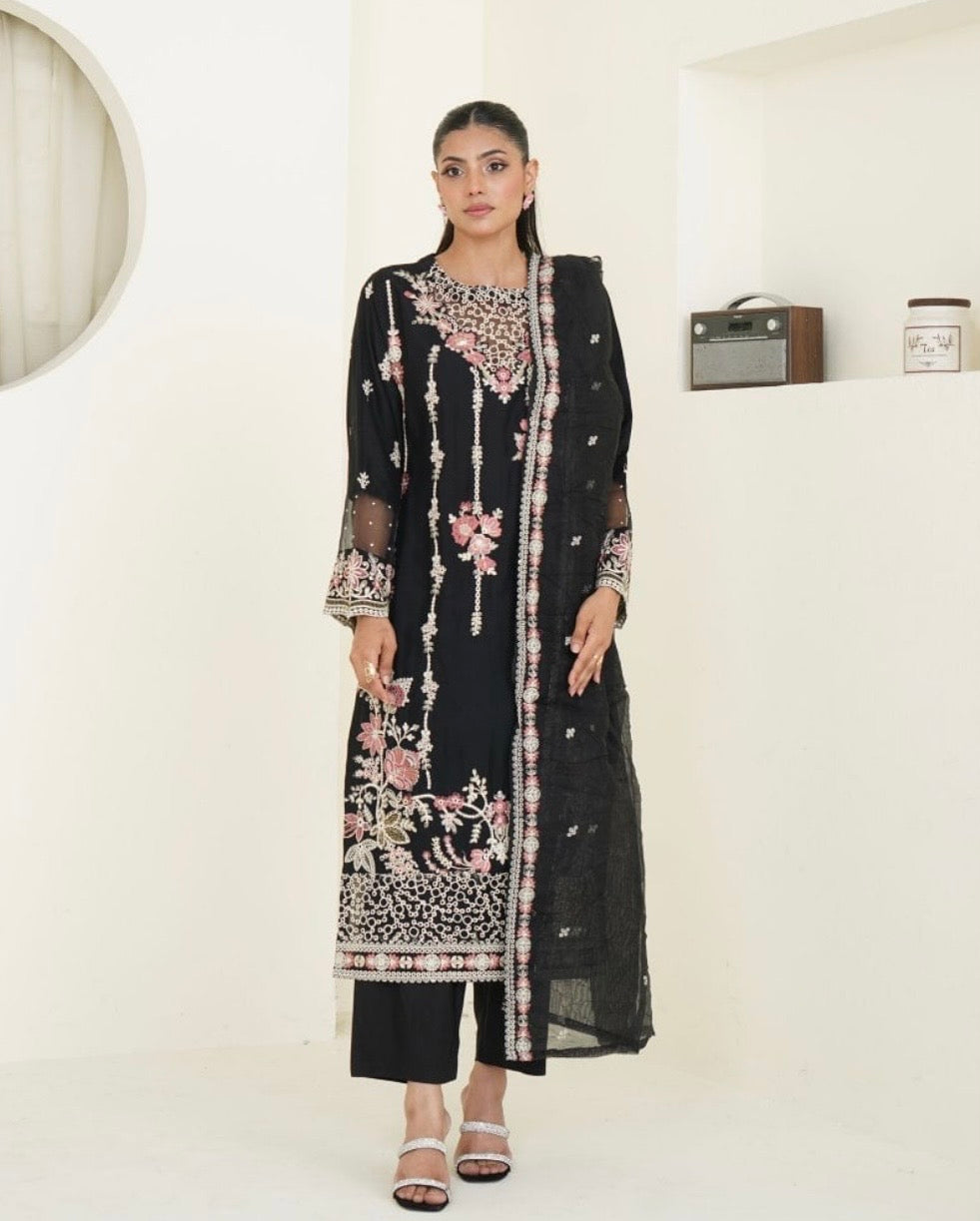 Black Viscose 3Pcs