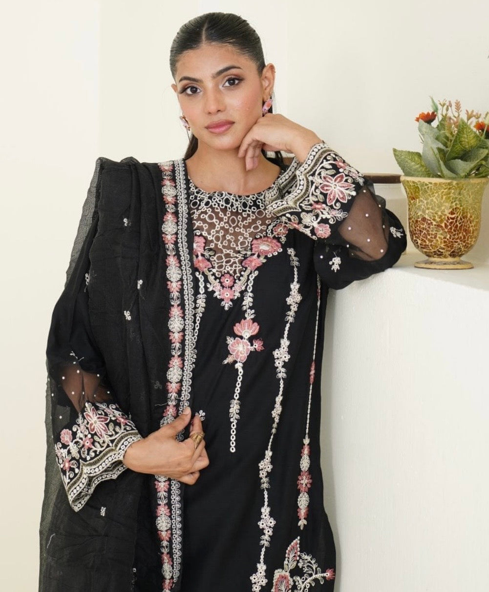 Black Viscose 3Pcs