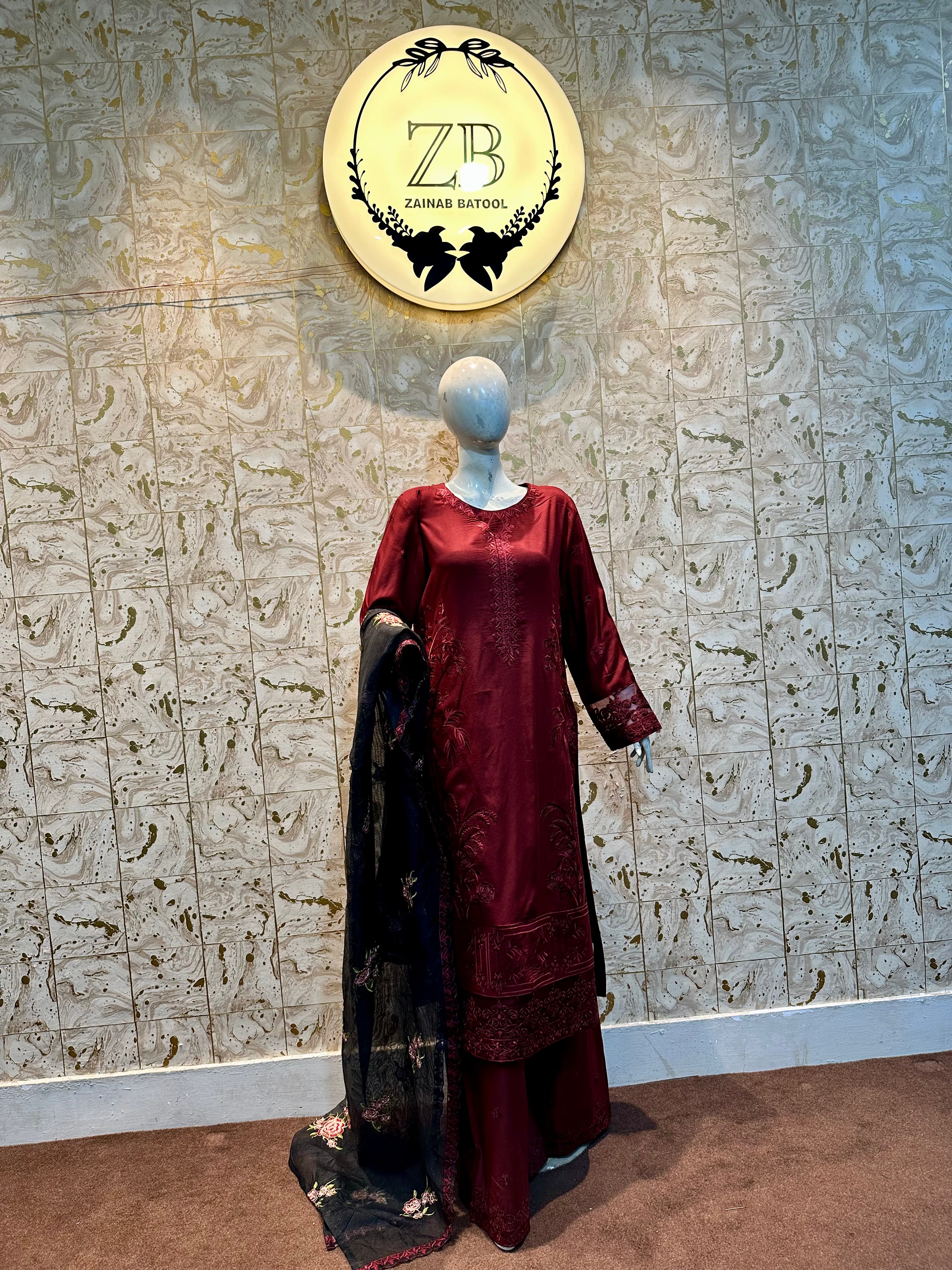 Ruby Dust by Zainab Batool 3Pcs Dress