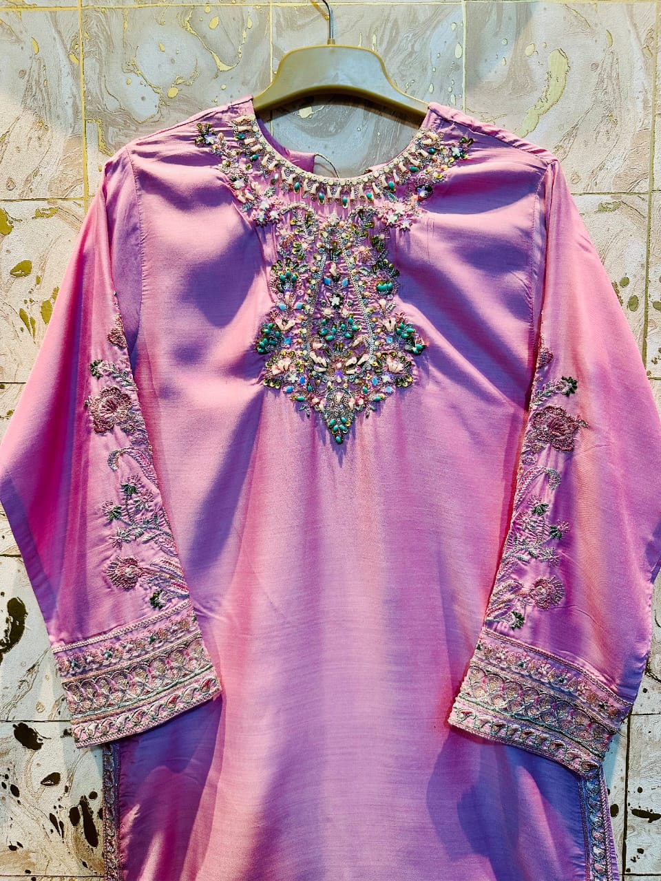 Handmade Embroidery Viscose Shirt's