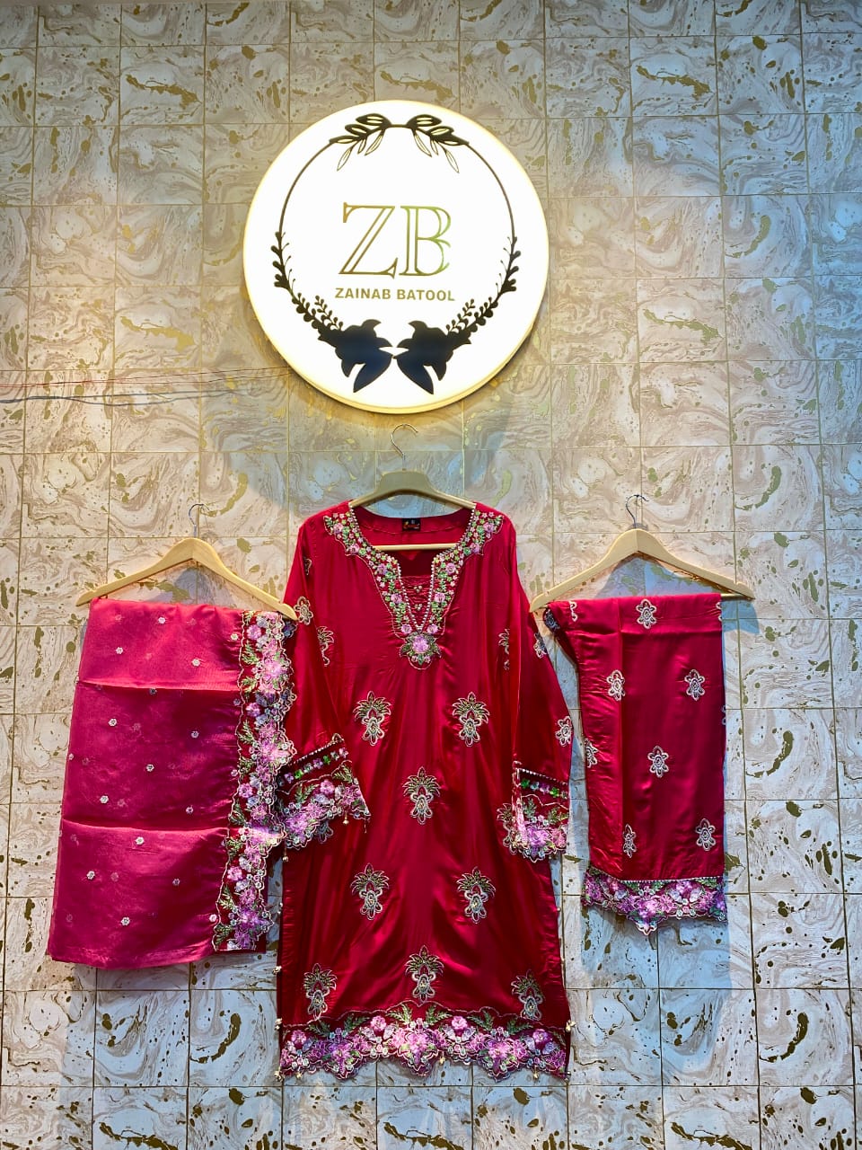 Red Viscose 3Pcs