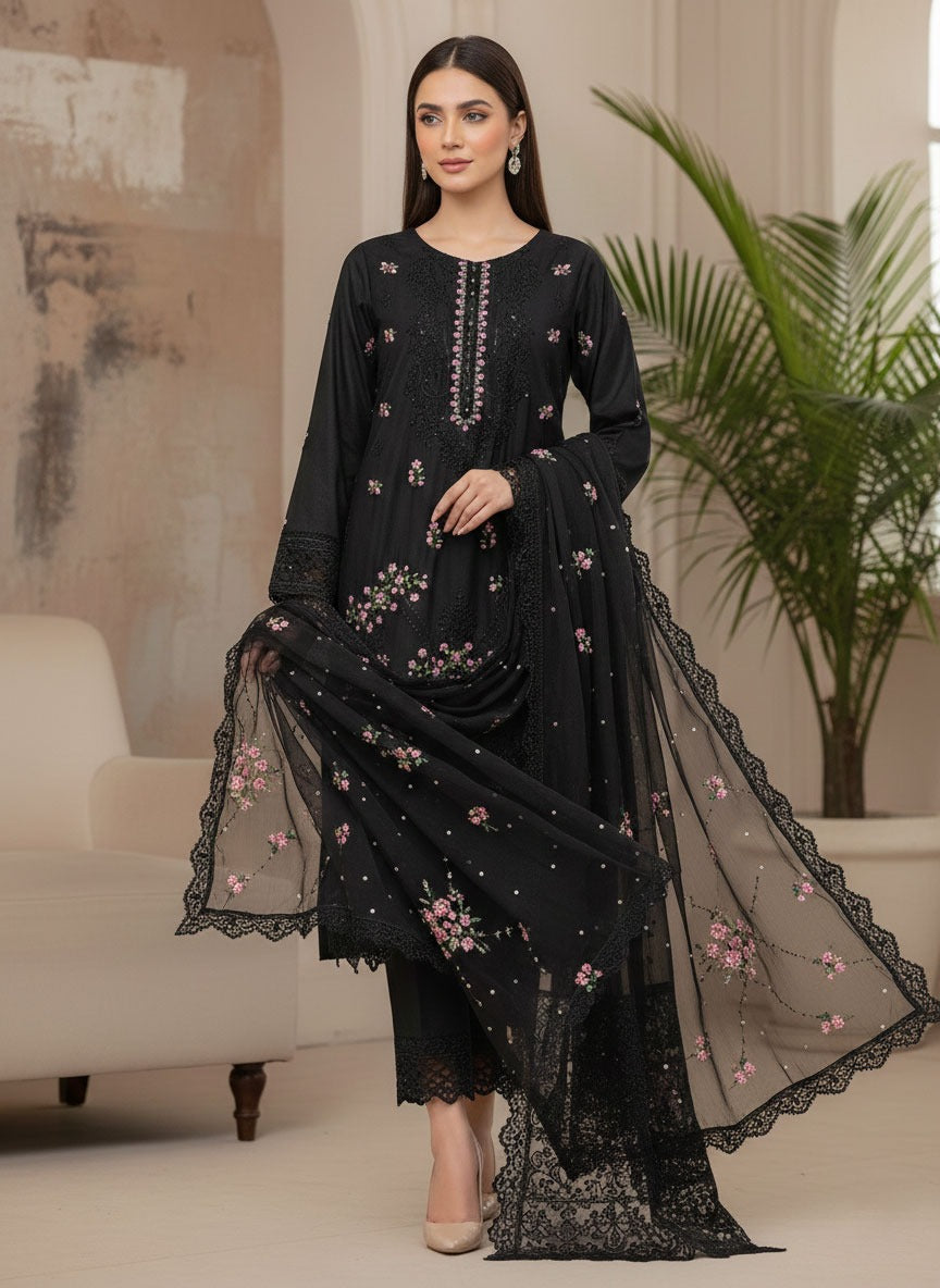 Black Viscose 3Pcs