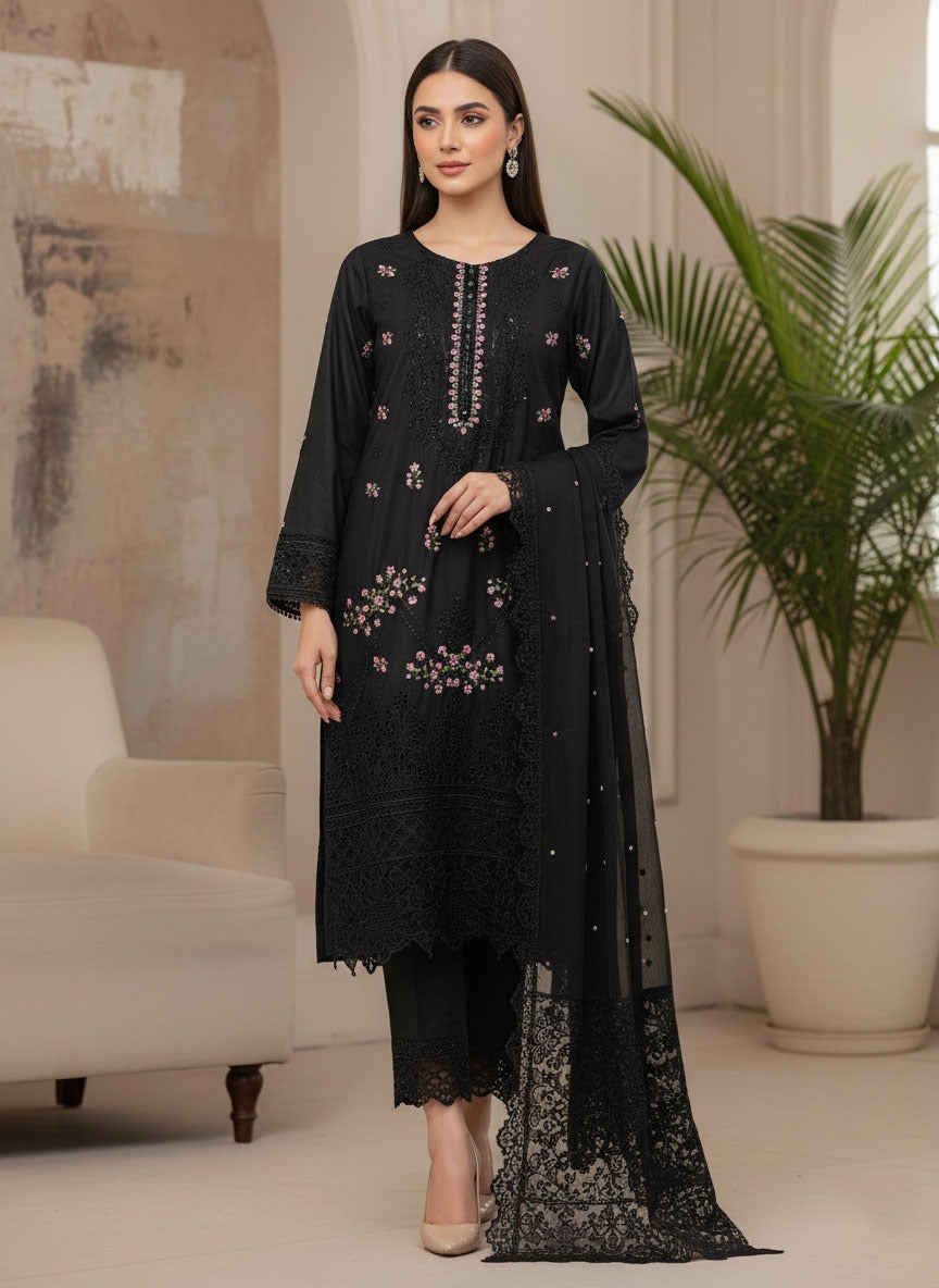 Black Viscose 3Pcs