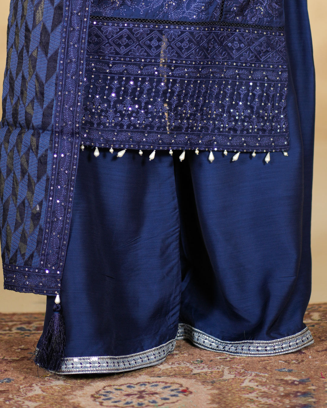 Navy Blue Viscose 3Pcs