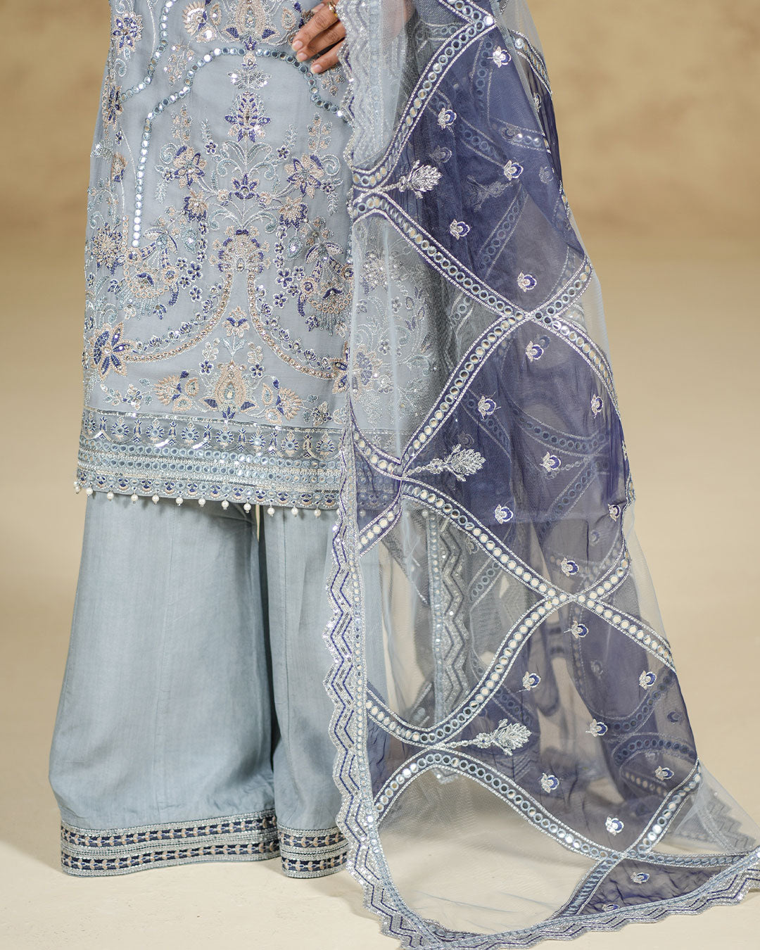 Luxury Gray Chiffon 3Pcs