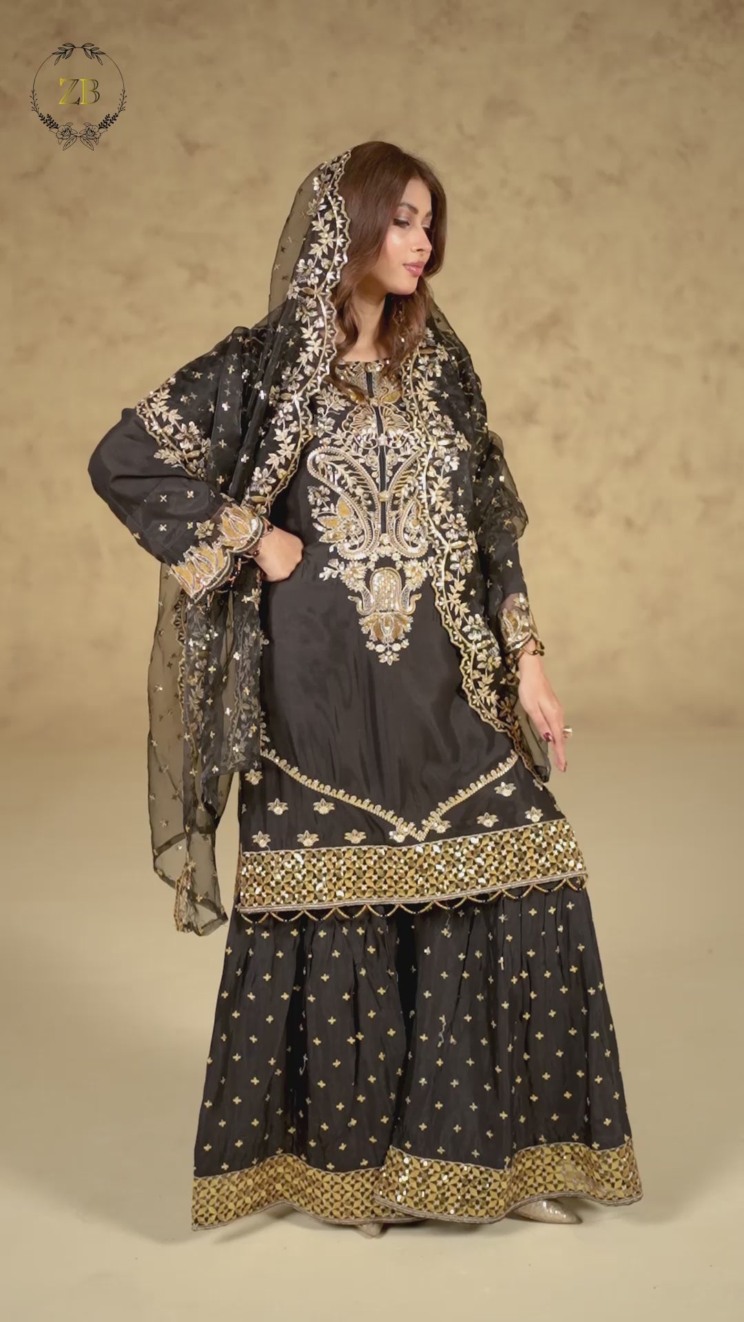 Premium Black Raw Silk 3Pcs
