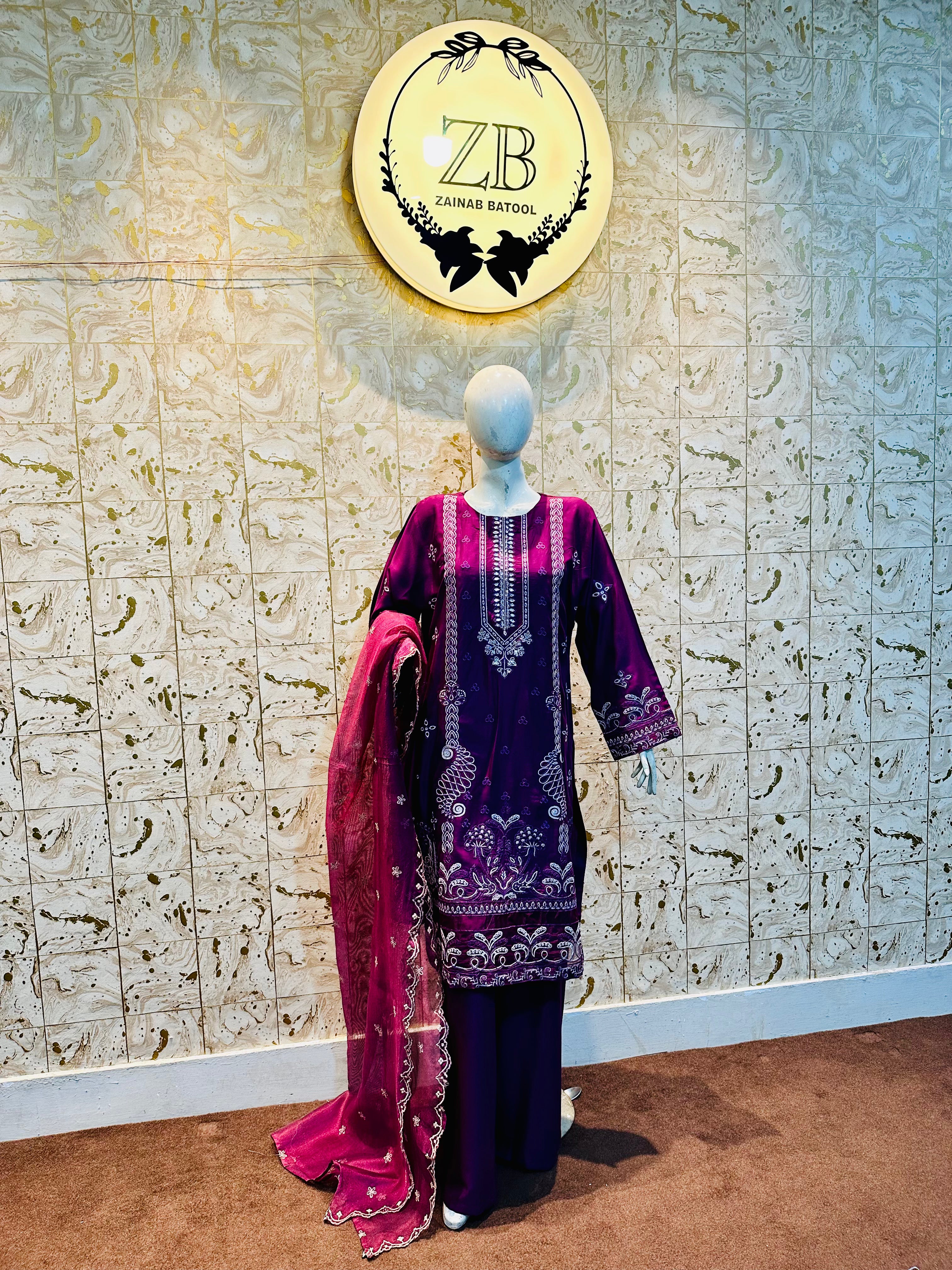 Mulberry Veil by Zainab Batool 3Pcs Suit
